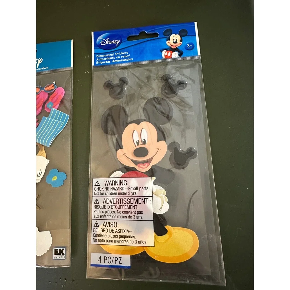 Disney Mickey Minnie Mouse Dimensional Stickers 2 Pk New Tropical Beach 3D Craft